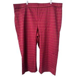 Isaac Mizrahi Live Tall Knit Jacquard Wide Leg Pants Womens 32W Red Currant NEW